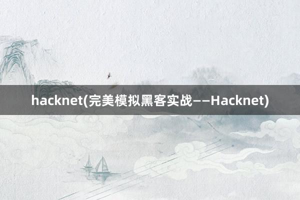 hacknet(完美模拟黑客实战——Hacknet)